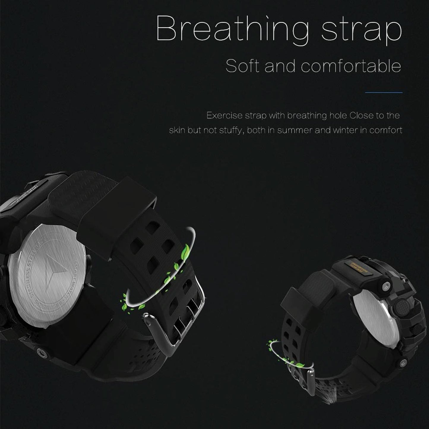 Lcd Screen 50M Waterproof Smart Watch Support Information Reminder / Remote Camera / Walking Motion Monitor Black