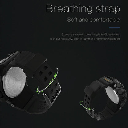 Lcd Screen 50M Waterproof Smart Watch Support Information Reminder / Remote Camera / Walking Motion Monitor Black