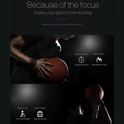 Lcd Screen 50M Waterproof Smart Watch Support Information Reminder / Remote Camera / Walking Motion Monitor Black