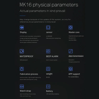 Lcd Screen 50M Waterproof Smart Watch Support Information Reminder / Remote Camera / Walking Motion Monitor Black