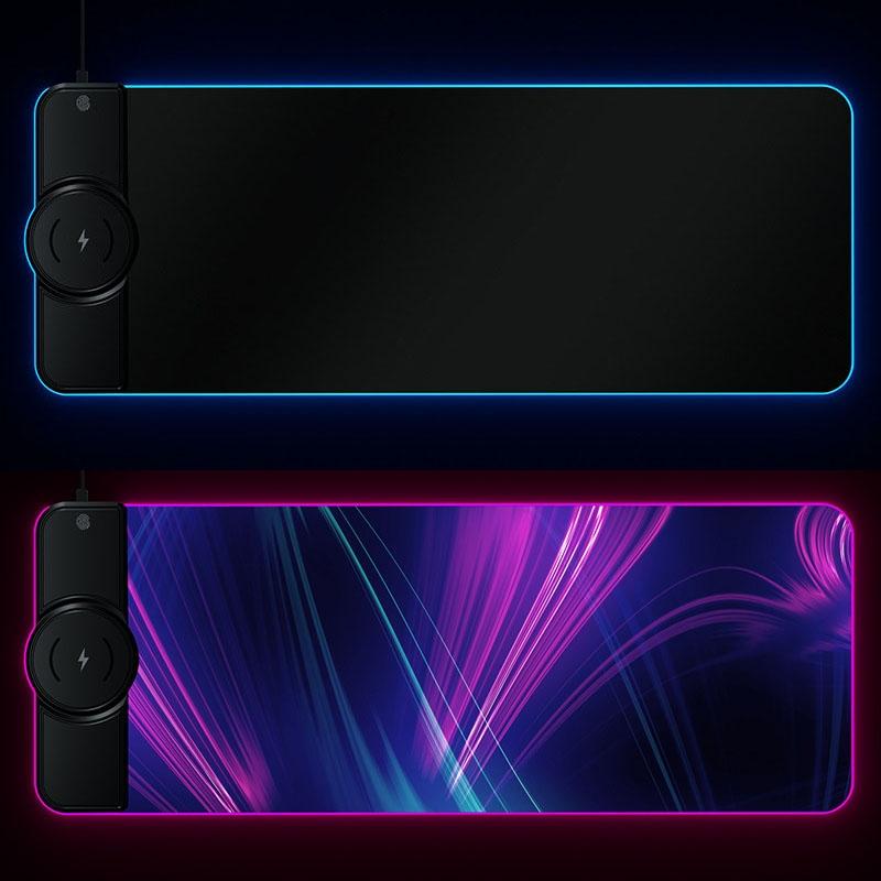 Wireless Charging Rgb Mouse Pad - Black