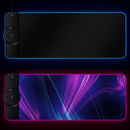 Wireless Charging Rgb Mouse Pad - Black