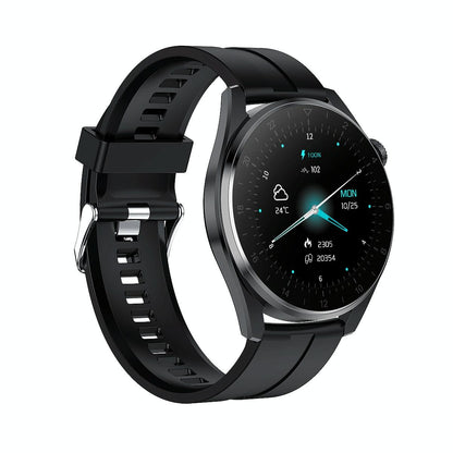 Waterproof Silicone Smartwatch With Colour Display - Black