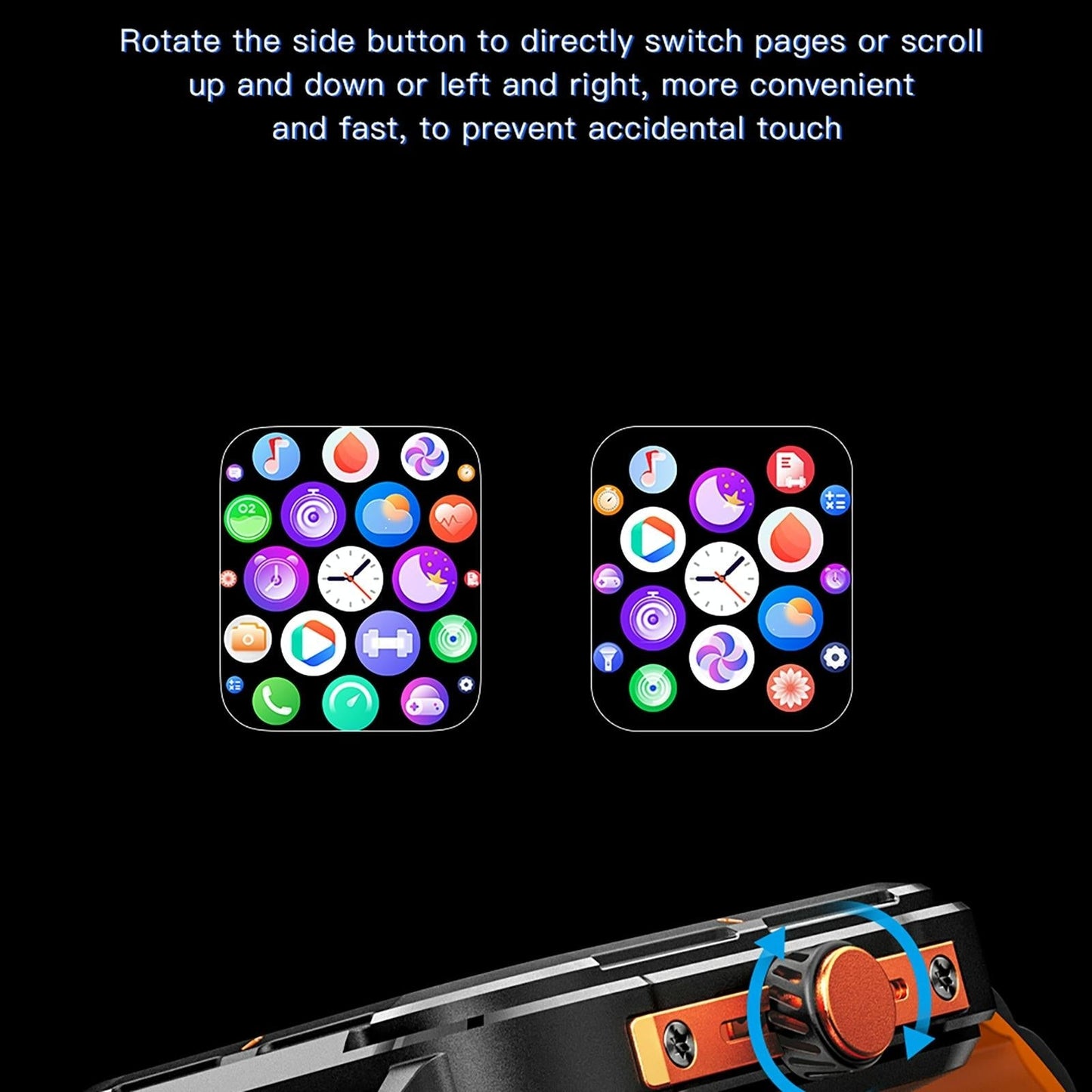 1.9 Inch Tft Square Screen Smart Watch Supports Blood Pressure Monitoring - Black