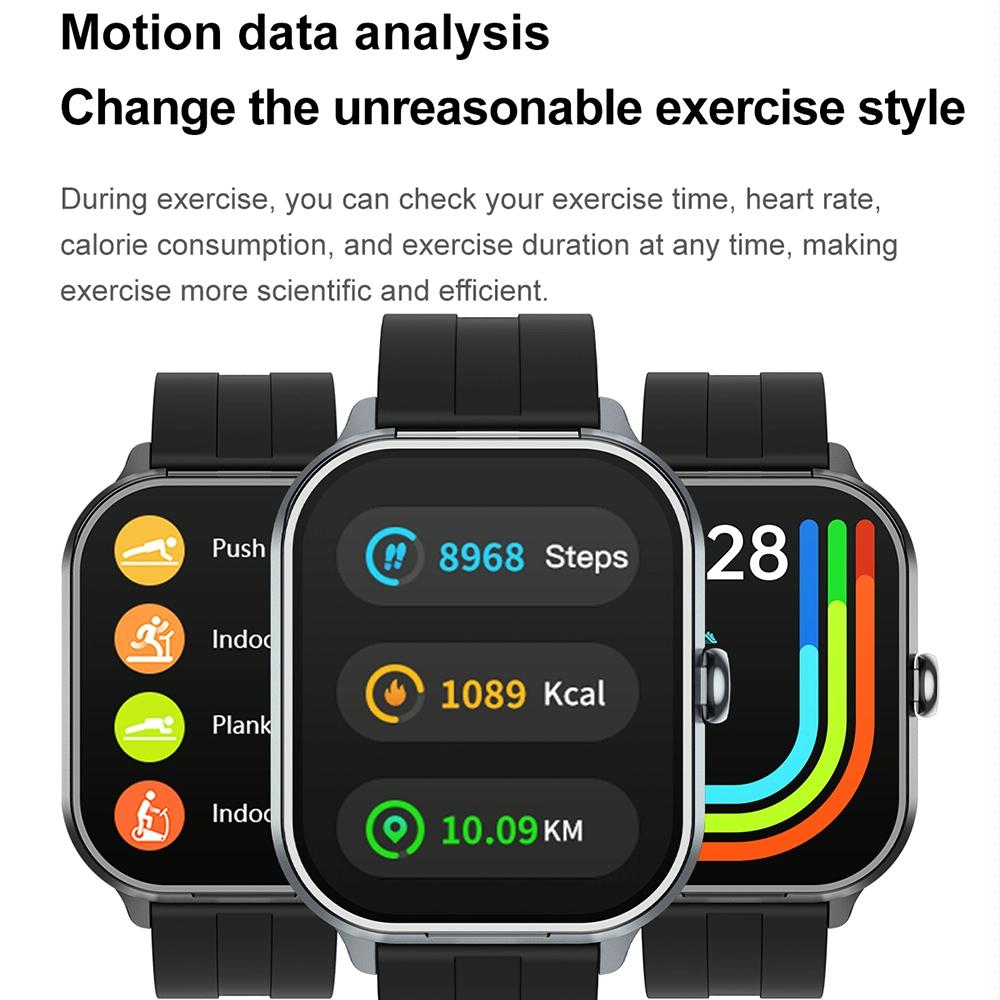 2.01 Inch 2 In 1 Bluetooth Earphone Smart Watch With Nfc & Steel Strap - Black