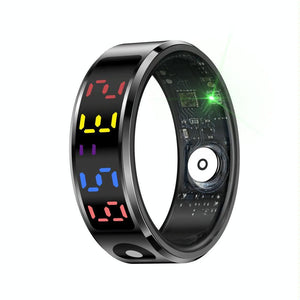 Smart Ring Heart Rate Blood Oxygen Sleep Sports Size 9 - Black