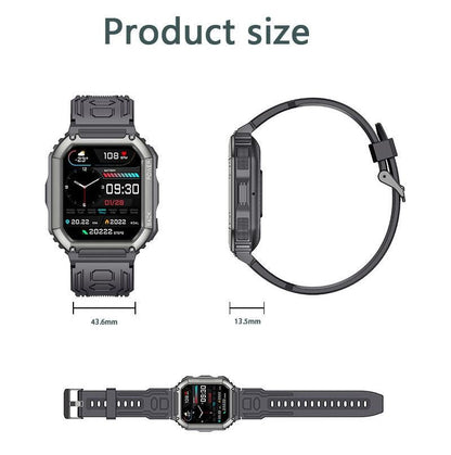 1.8 Inch Heart Rate Blood Pressure Monitoring Smart Calling Watch - Black