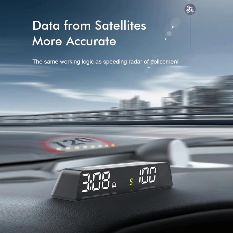 Usb Powered Hd Vehicle Altitude Meter Hud Display - Blue White