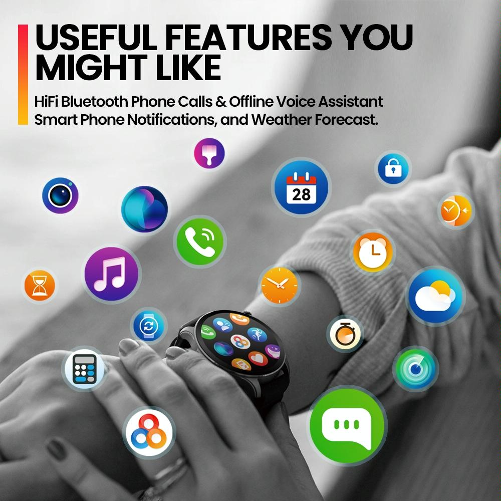 1.43 Inch Bt5.2 Fitness Smart Watch With Health Monitor - Space Gray