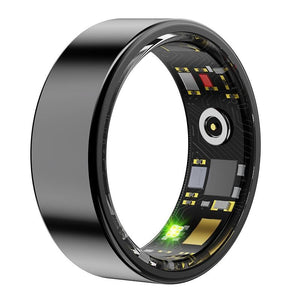 Smart Ring With Heart Rate Blood Oxygen Sleep & Sports Modes - Size 13 - Black
