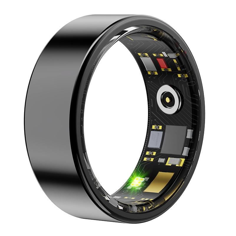 Smart Ring With Heart Rate Blood Oxygen Sleep & Sports Modes - Size 13 - Black
