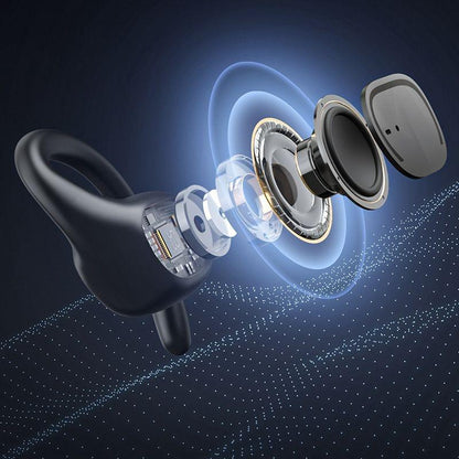 Waterproof Wireless Sports Bluetooth Earphones with Led Display - White