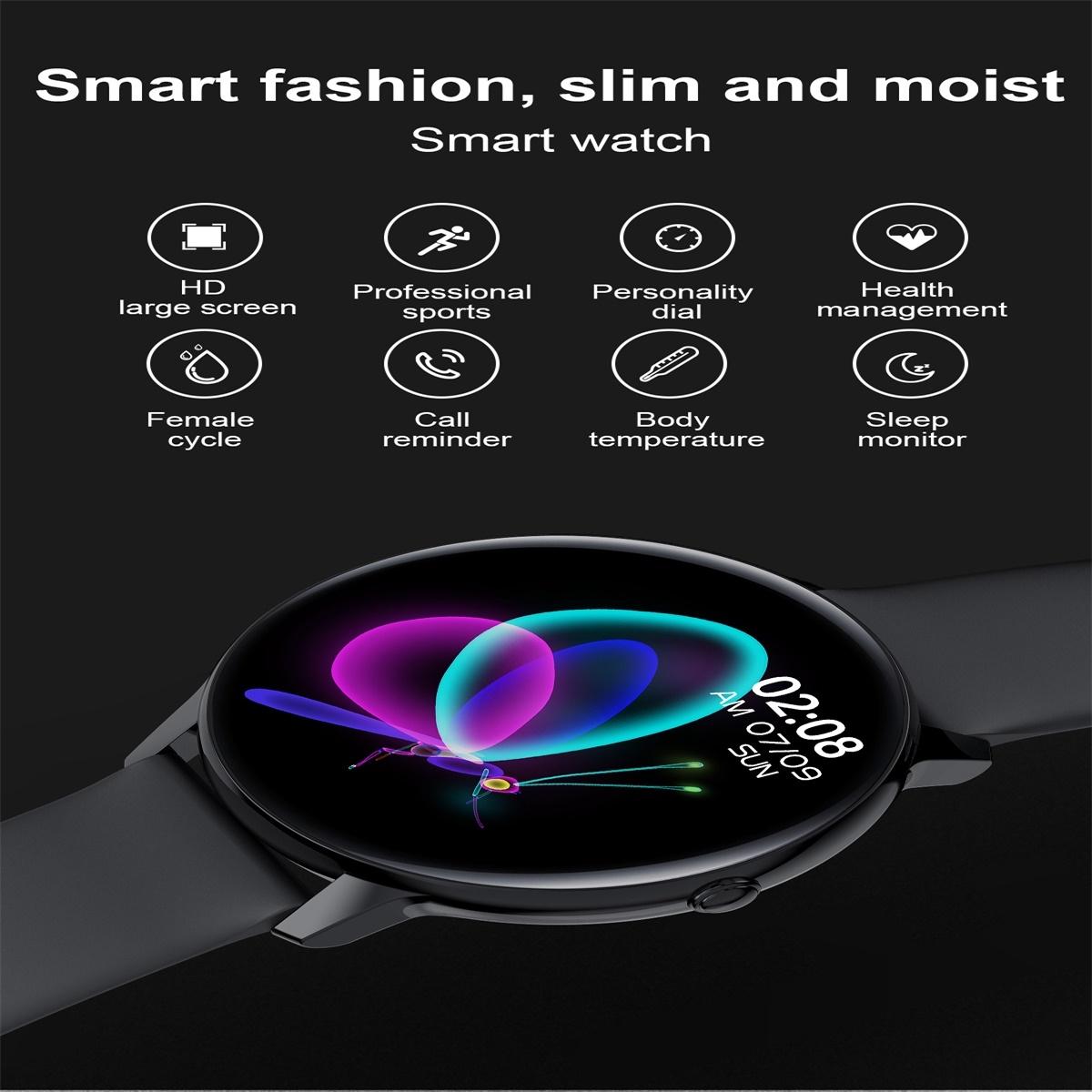 Smart Watch With Ip68 Waterproofing And Health Monitoring - Black