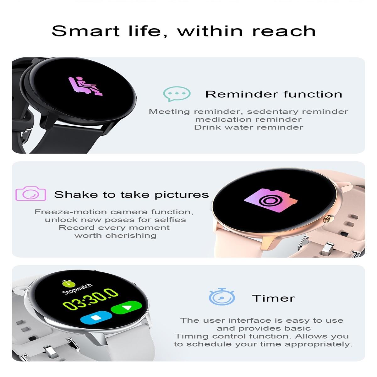 Smart Watch With Ip68 Waterproofing And Health Monitoring - Black