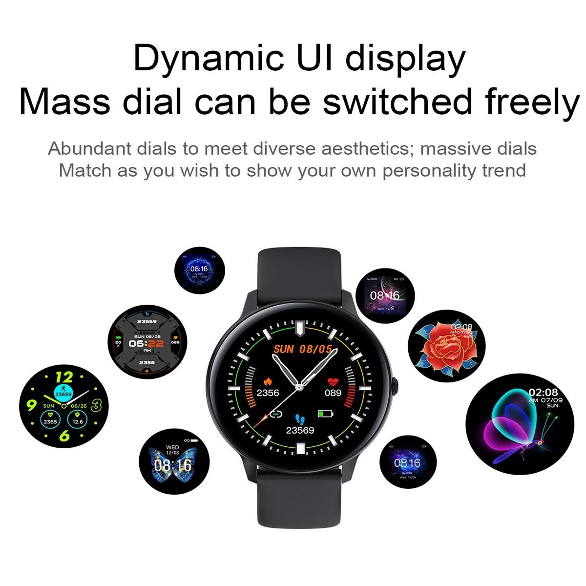 Smart Watch With Ip68 Waterproofing And Health Monitoring - Black