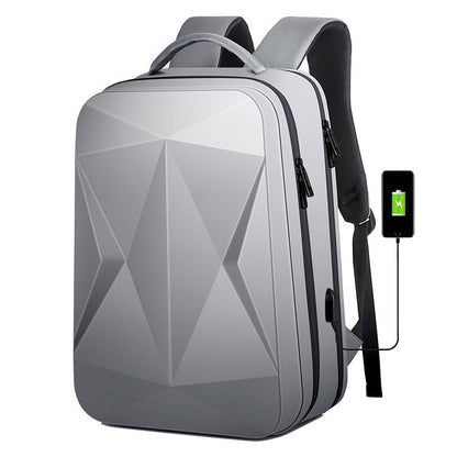 Waterproof Laptop Backpack with Usb Port - Large Capacity - Light Grey