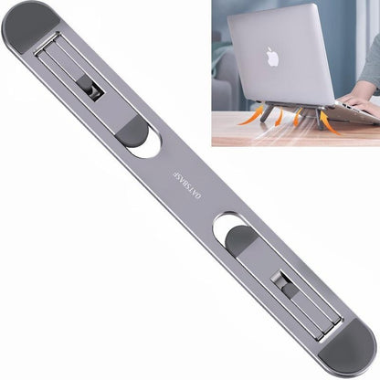 Foldable Laptop Stand with Fan and Heater - Portable and Adjustable - Silver