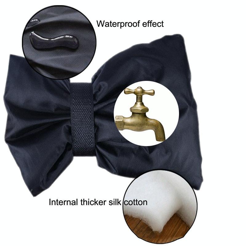 Outdoor Faucet Frost Protection Cover - Oxford Cloth Hook and Loop Fastener Black