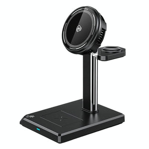15W 4 In 1 Magnetic Wireless Charger Stand - Black