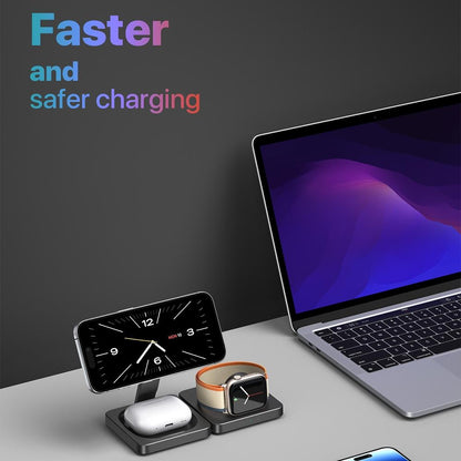 Portable Magnetic Wireless Charger Fast Charging Black