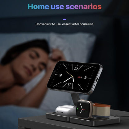 Portable Magnetic Wireless Charger Fast Charging Black