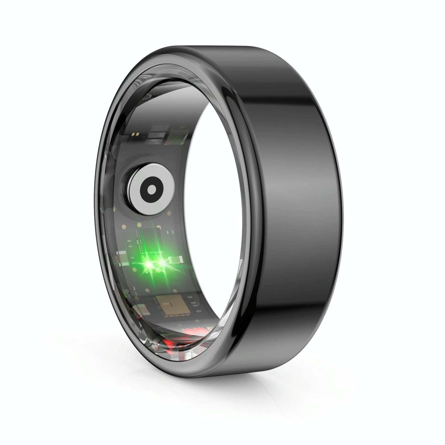 Smart Ring With Heart Rate Blood Oxygen Sleep Monitoring & Sports Modes - Size 10 - Black