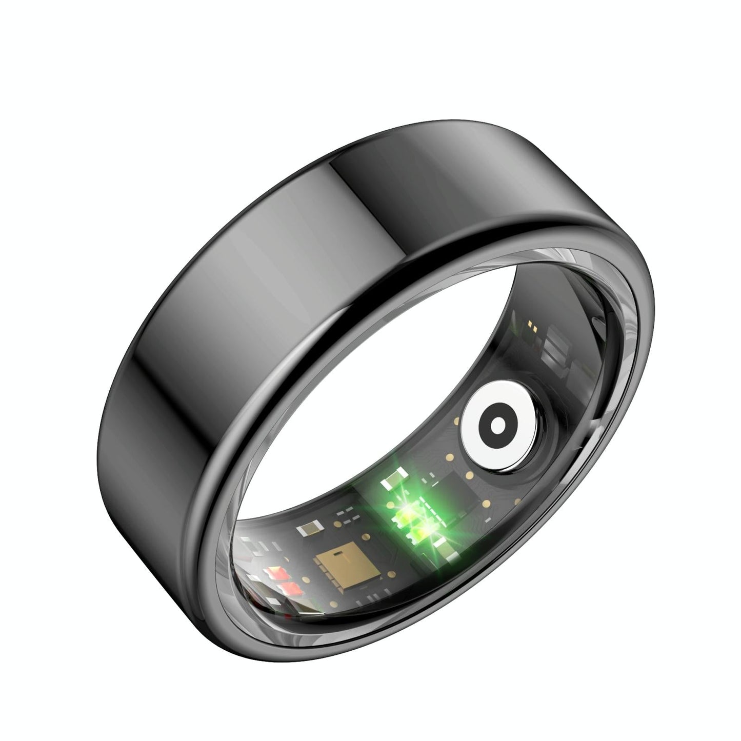 Smart Ring With Heart Rate Blood Oxygen Sleep Monitoring & Sports Modes - Size 10 - Black