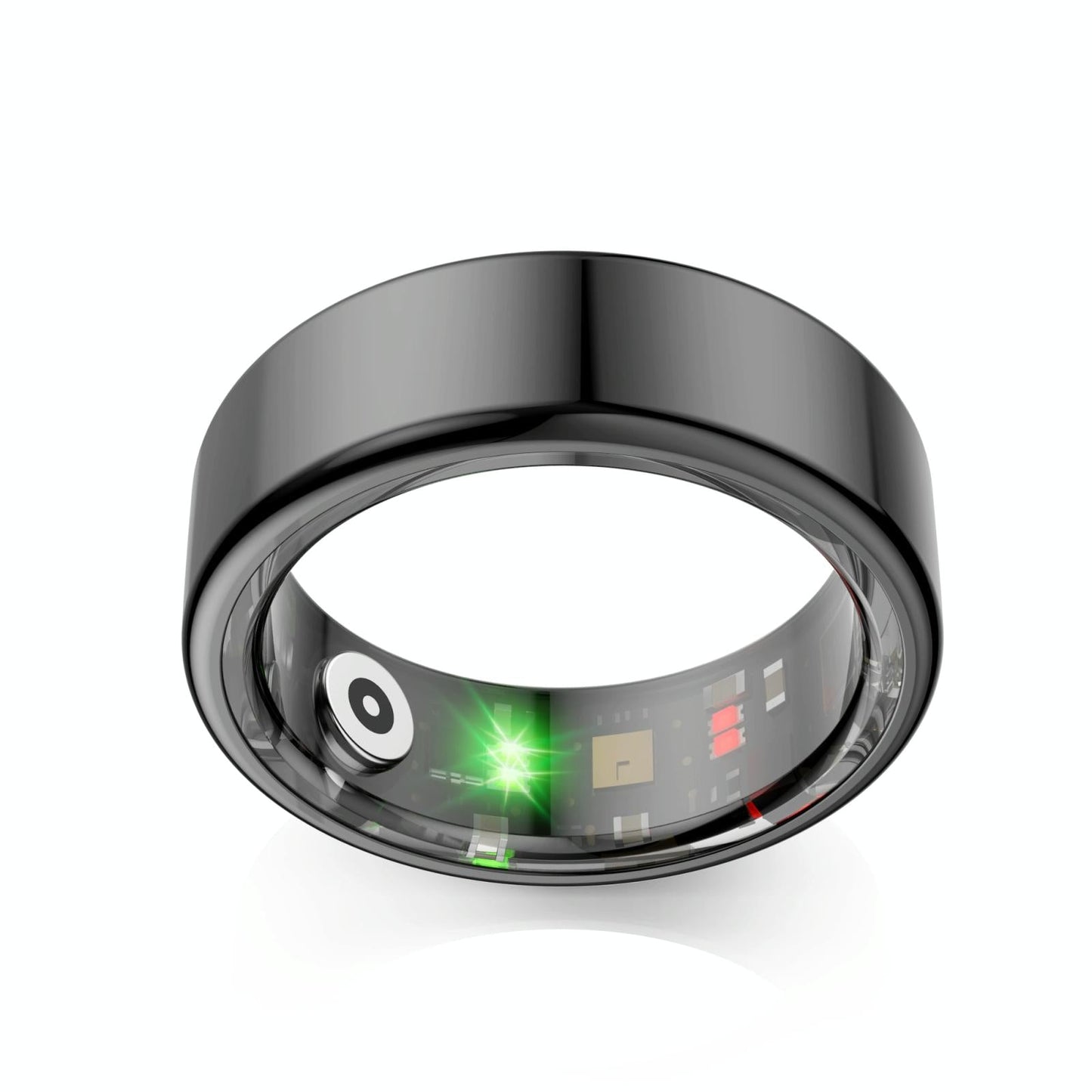 Smart Ring With Heart Rate Blood Oxygen Sleep Monitoring & Sports Modes - Size 10 - Black