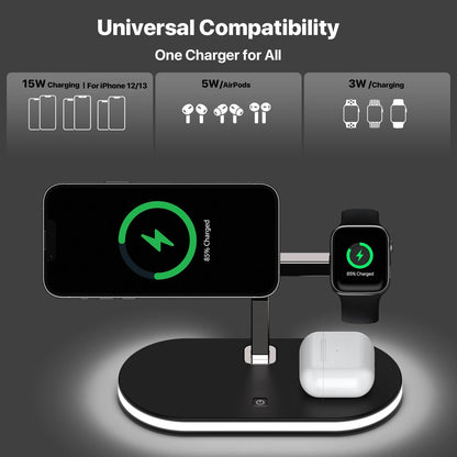 15W 3 In 1 Wireless Charger For Smartphone Iwatch Airpods