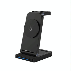 3 In 1 Magnetic Wireless Charger Stand - Black