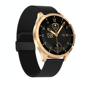 1.28 Inch Ips Colour Screen Ip67 Waterproof Smart Watch Support Blood Pressure Monitoring / Heart Rate Monitoring / Sleep Monitoring - Black Gold