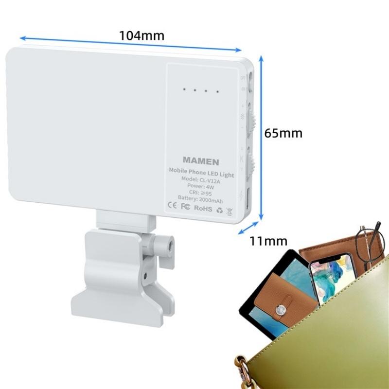 Portable Led Fill Light for Phone Laptop and Video Conferencing - Black