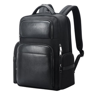 Large-capacity Business Laptop Backpack with Usb & Type-c Port - First-layer Cowhide Black