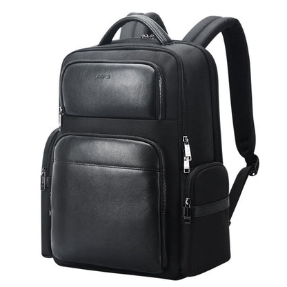 Large-capacity Business Laptop Backpack with Usb & Type-c Port - First-layer Cowhide Black