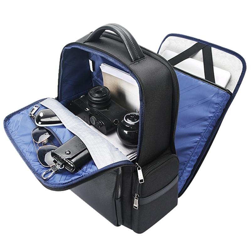 Large-capacity Business Laptop Backpack with Usb & Type-c Port - First-layer Cowhide Black