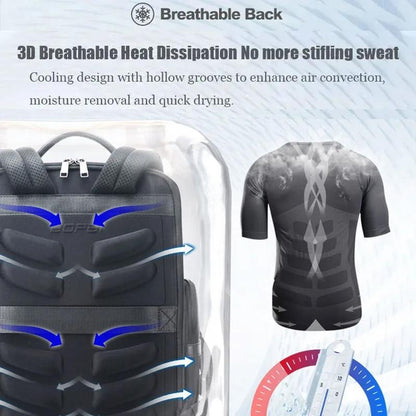 Large-capacity Business Laptop Backpack with Usb & Type-c Port - First-layer Cowhide Black