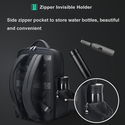 Large-capacity Business Laptop Backpack with Usb & Type-c Port - First-layer Cowhide Black