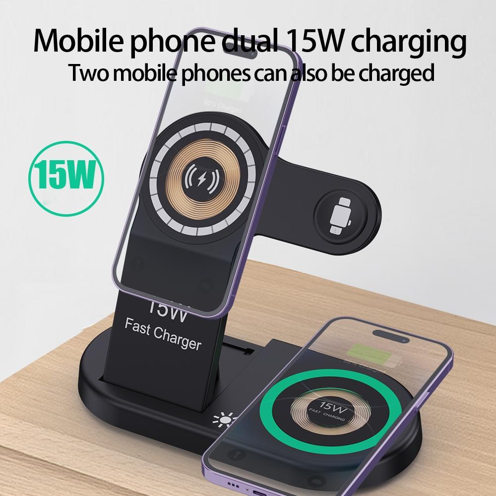 4 In 1 Magnetic Wireless Charger Black