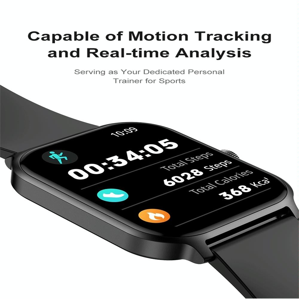 1.93 Inch Colour Screen Smart Watch Support Bluetooth Call / Health Monitoring - Black