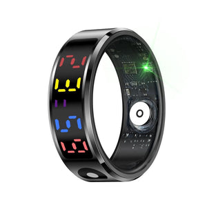 Smart Ring Heart Rate Blood Oxygen Sleep Sports Size 11 - Black
