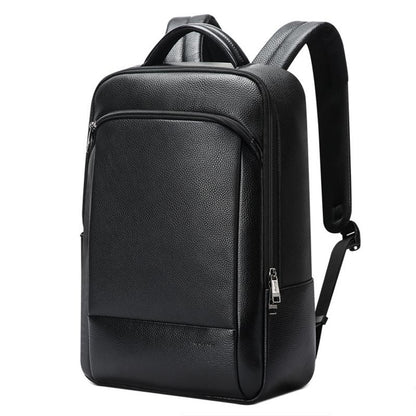 Large Business Laptop Backpack in First-layer Cowhide - Black
