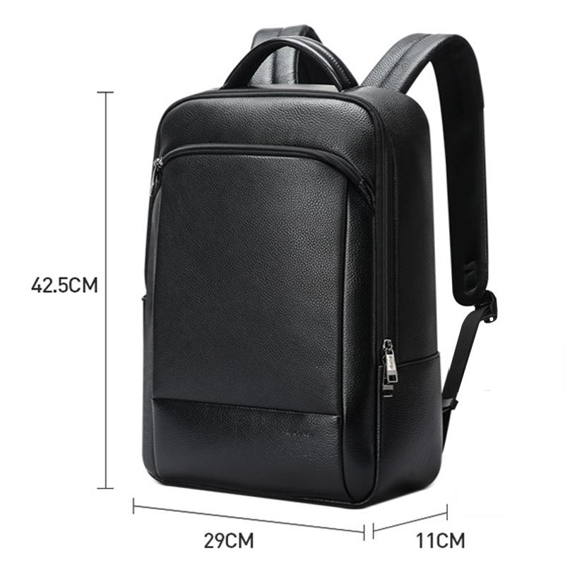 Large Business Laptop Backpack in First-layer Cowhide - Black