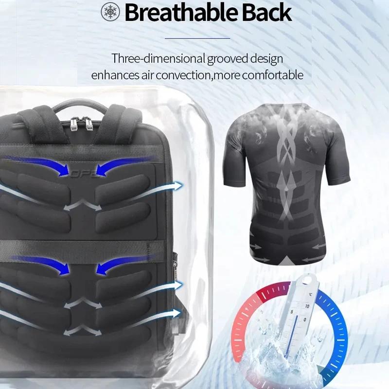 Large Business Laptop Backpack in First-layer Cowhide - Black