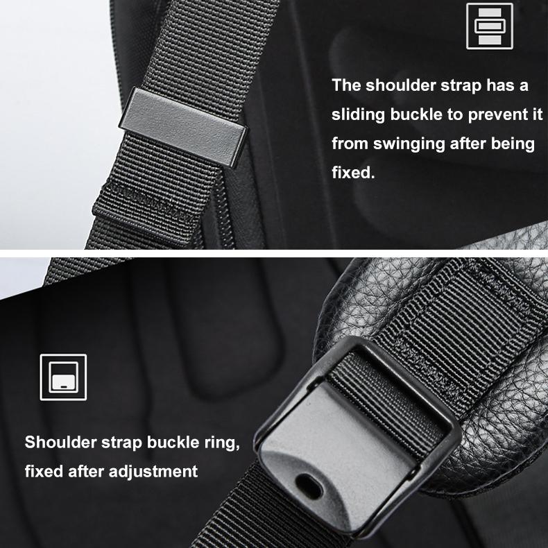 Large Business Laptop Backpack in First-layer Cowhide - Black