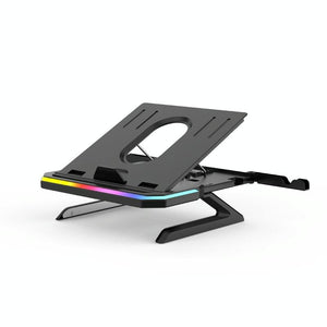 Adjustable Laptop Stand with 9 Levels of Lighting - Black