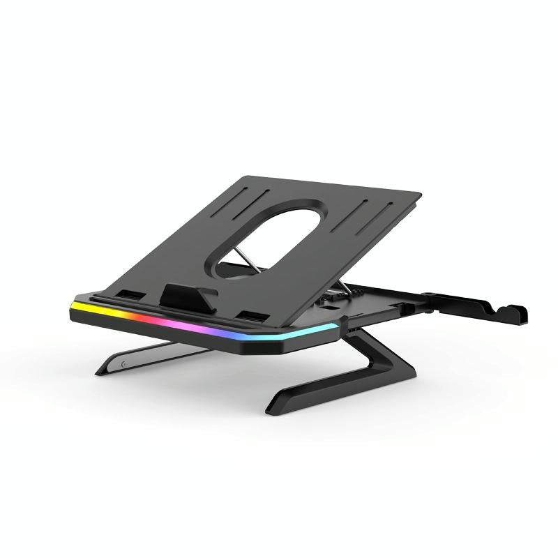 Adjustable Laptop Stand with 9 Levels of Lighting - Black