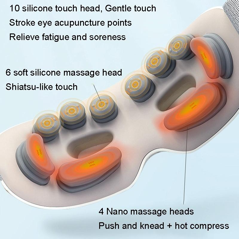 Bluetooth Music Eye Massager Hot Vibration Eye Care Rhythm