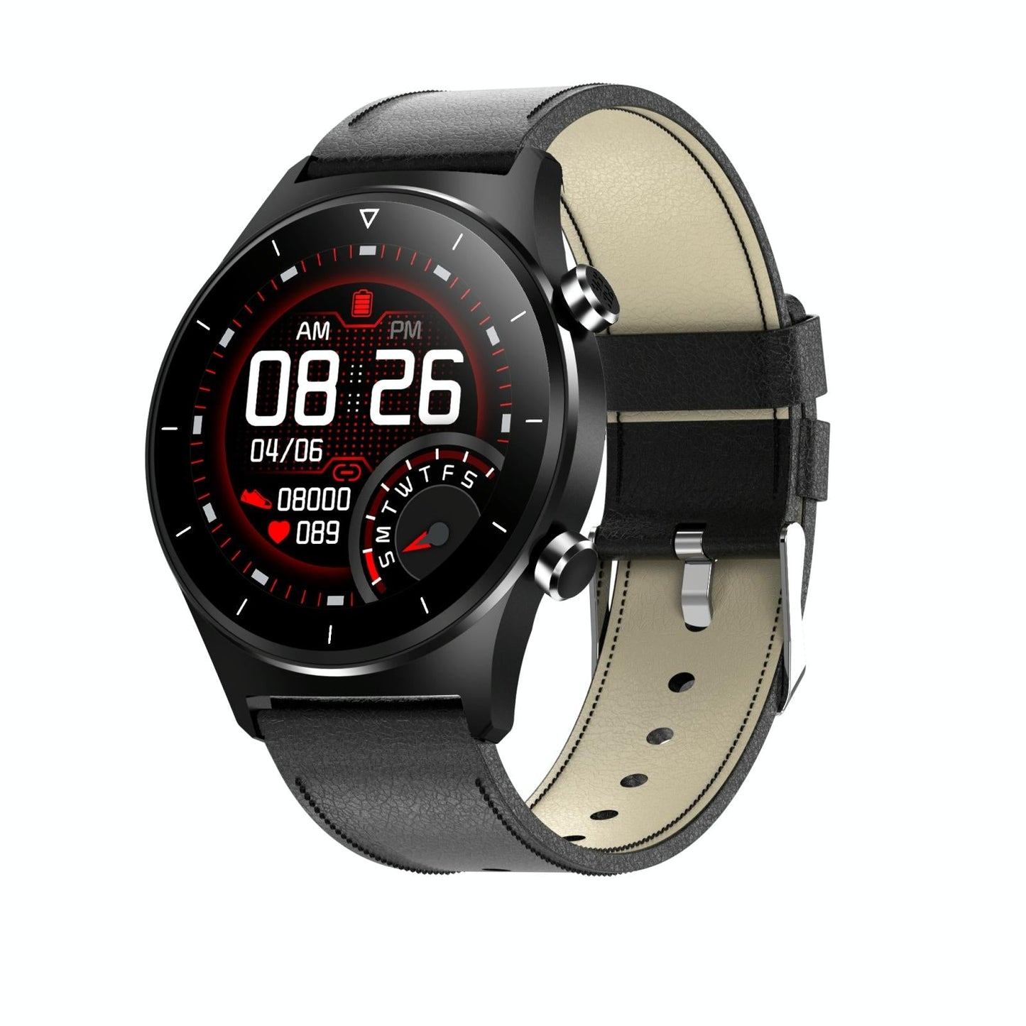 Waterproof Smart Watch With Heart / Bp / Oxygen / Sleep Monitoring - Ip68 - Black