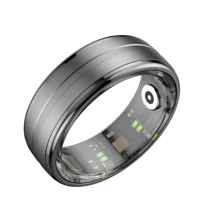 Smart Ring With Heart Rate Blood Oxygen & Sleep Monitoring - Size 12 - Black