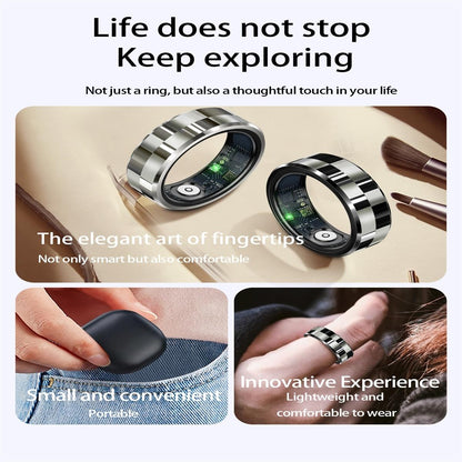 Smart Ring With Health Monitoring Gesture Control And Somatosensory Games - Size 11 - Black